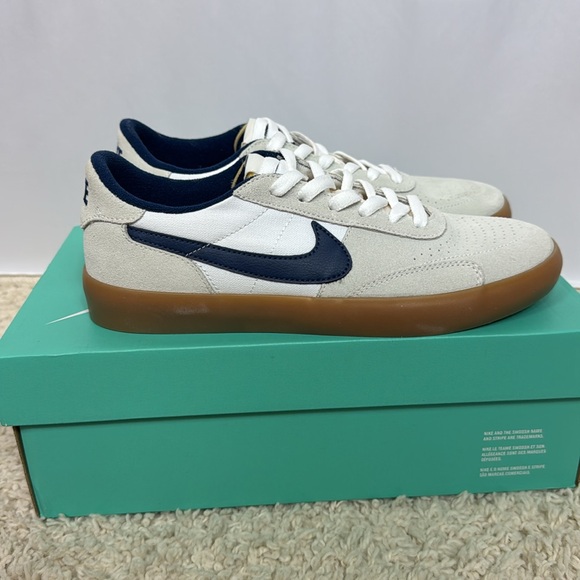Nike SB Heritage Vulc Men's White and Navy Sneakers Size 7.5 - Picture 5 of 13